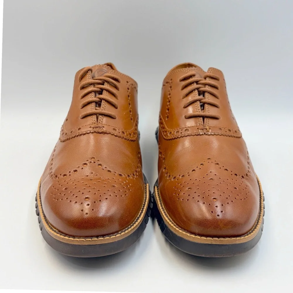 Cole Haan Zerogrand Wingtip Oxford British Tan Leather C29411 Mens 10.5 M